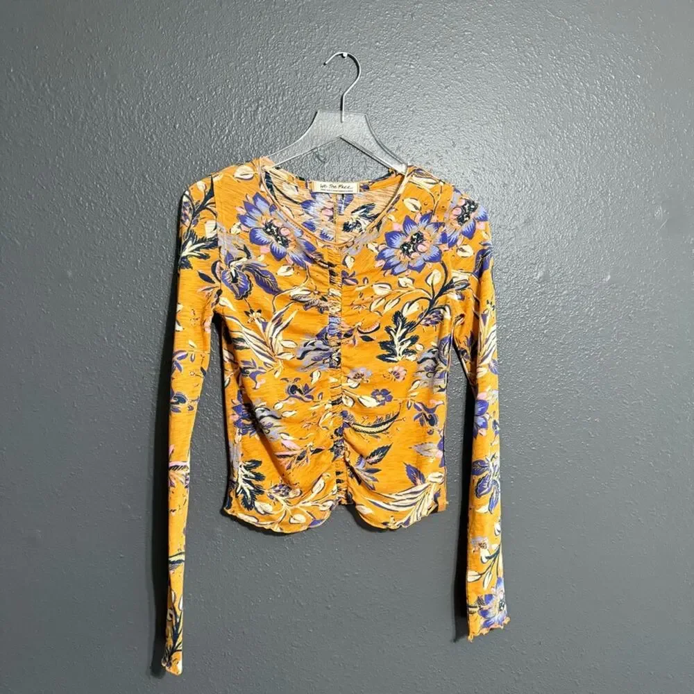 We The Free Dreamed of You Floral Ruched Long Sleeve Size S